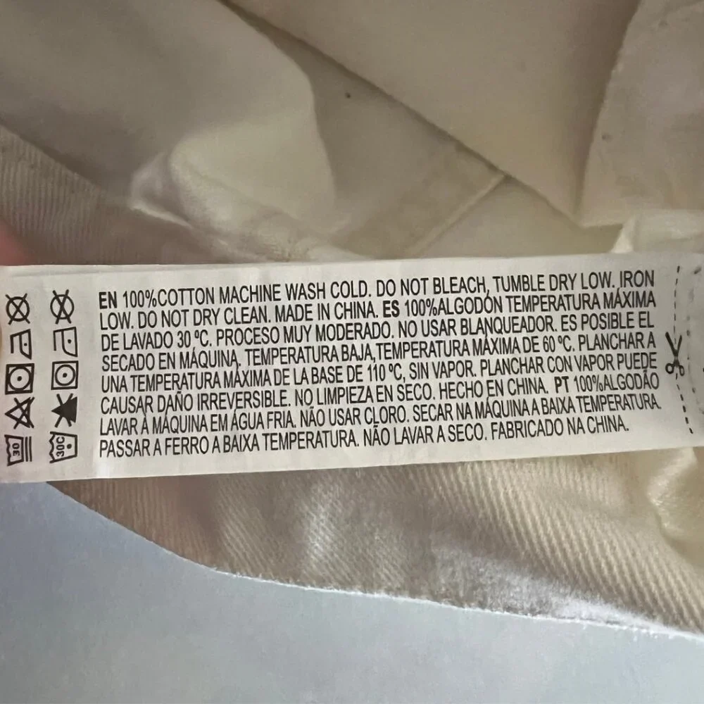 Forever 21 Cream Cropped Button Up Cotton Denim Jacket - Picture 7 of 7